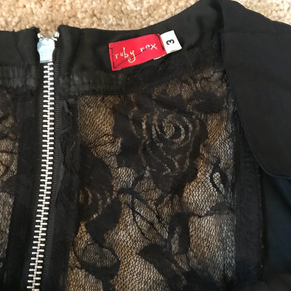 Ruby Rox Black peplum lace back dress - Picture 5 of 5
